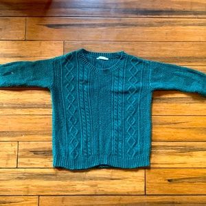XS coincidence & chance brand cable knit forest green sweater